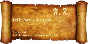 Németh Kozma névjegykártya